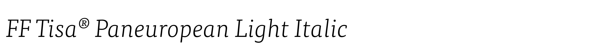 FF Tisa® Paneuropean Light Italic image